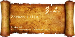 Zerbes Lilla névjegykártya